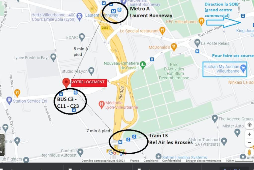 Appartement Neuf Pour 6, Parking Et Box, Au Calme Villeurbanne Zewnętrze zdjęcie